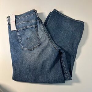 NWT Hudson "rosalie" highrise wide leg women's denim jeans medium wash size 33.